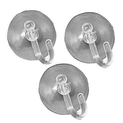 Harfington Uxcell Clear Briefness Design Suction Cup Adhesion Hook 3PCs