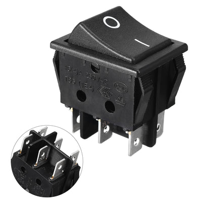 Harfington Uxcell AC 250V 16A DPDT ON/ON I/O 2 Position Snap in Boat Rocker Switch