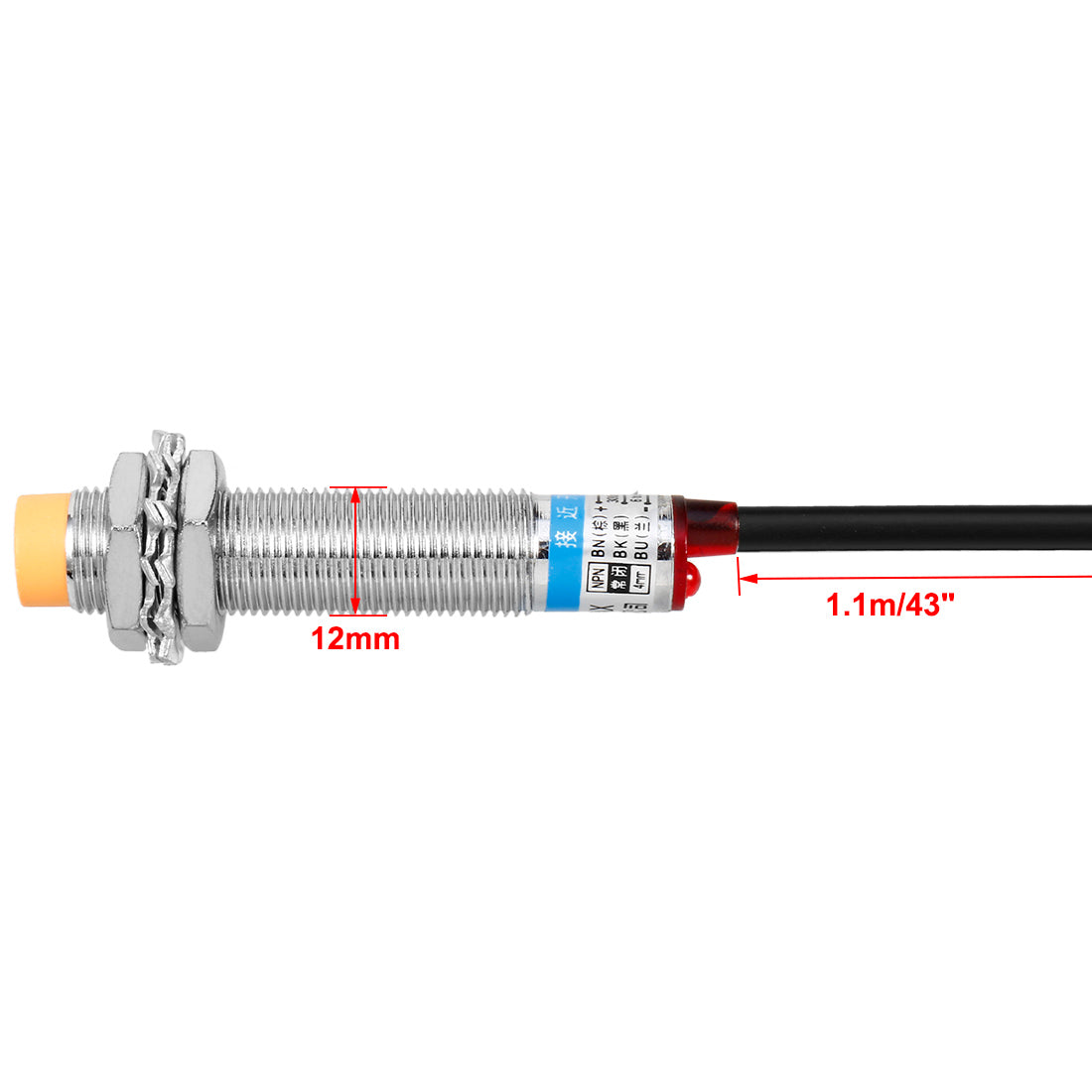 uxcell Uxcell LJ12A3-4-Z/AX NPN NC 3-wire 4mm Cylindrical Inductive Proximity Sensor Switch DC 6-36V 300mA