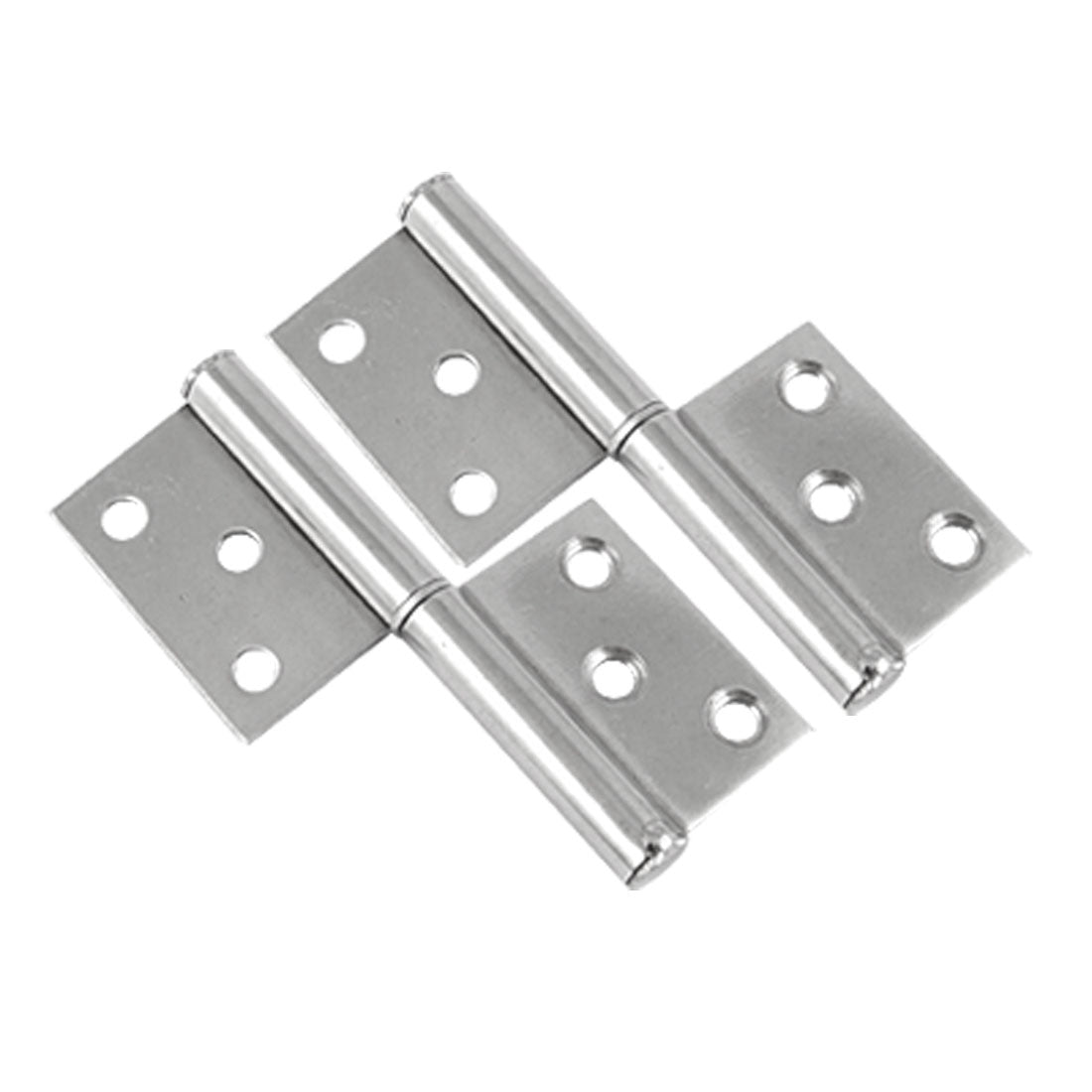 uxcell Uxcell 2 Pcs 2.5" Length Silver Tone Two Leaves Flag Hinge