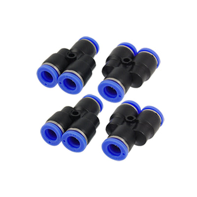 Harfington Uxcell 4 Pcs 6mm Y Union Tube Push in to Connect Pneumatic Fittings