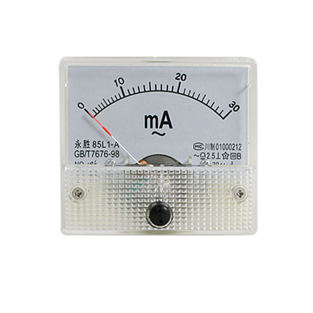 uxcell Uxcell 85L1-A AC 0-30mA Rectangle Analog Panel Ammeter Gauge