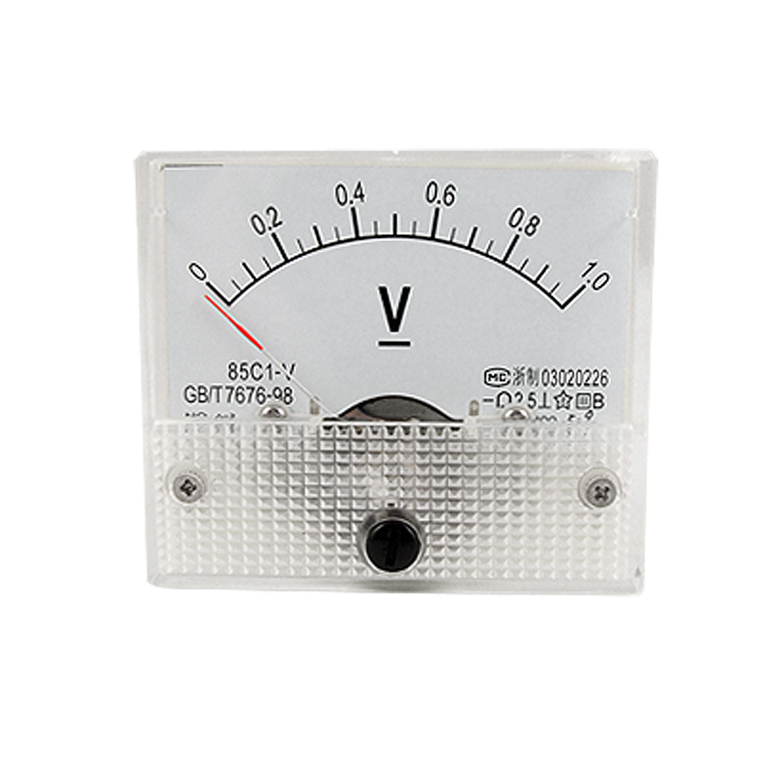 uxcell Uxcell 85C1 Fine Tuning Dial Analog Voltage Panel Meter Voltmeter DC 0-1V 0.05V Scale