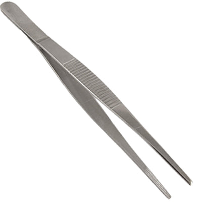 Harfington Uxcell Silver Tone Round Tip 16cm Length Nonslip Metal Tweezers Tool