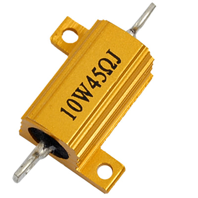 Harfington Uxcell 10W 45 Ohm 5% Aluminum Clad Wire Wound Resistor Gold Tone