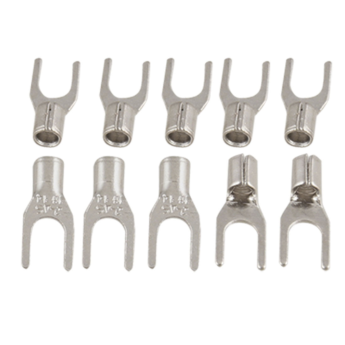 uxcell Uxcell 10 Pcs 4.3mm Uninsulated Crimp Spade Fork Terminal Cable Lug