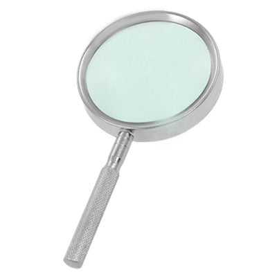 uxcell Uxcell 65mm Diameter Lens Silver Tone Grip Hand Held 6X Metal Magnifying Glass
