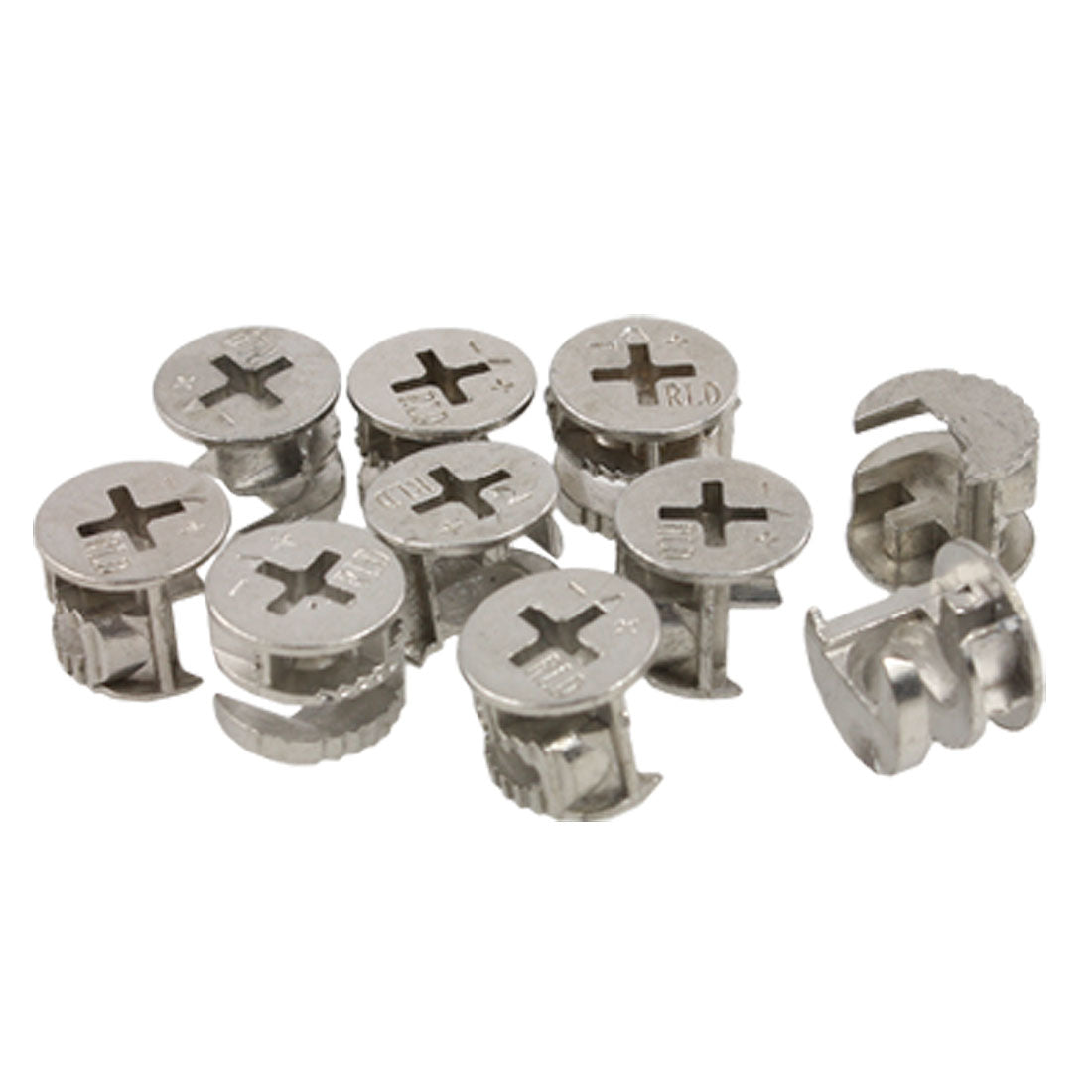 uxcell Uxcell 14.4mm 0.567" Dia Metal Furniture Cam Fittings 10 Pcs