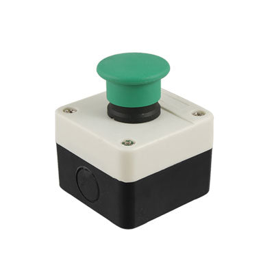 Harfington Uxcell AC240V 3A Normally Open Green Momentary Mushroom Push Button Switch