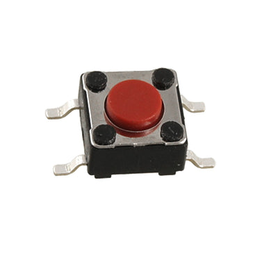 Harfington Uxcell 10 Pcs Red Momentary Tact Tactile Push Button Switch Surface Mounted Devices SMT PCB 4 Pin 6 x 6 x 4.3mm
