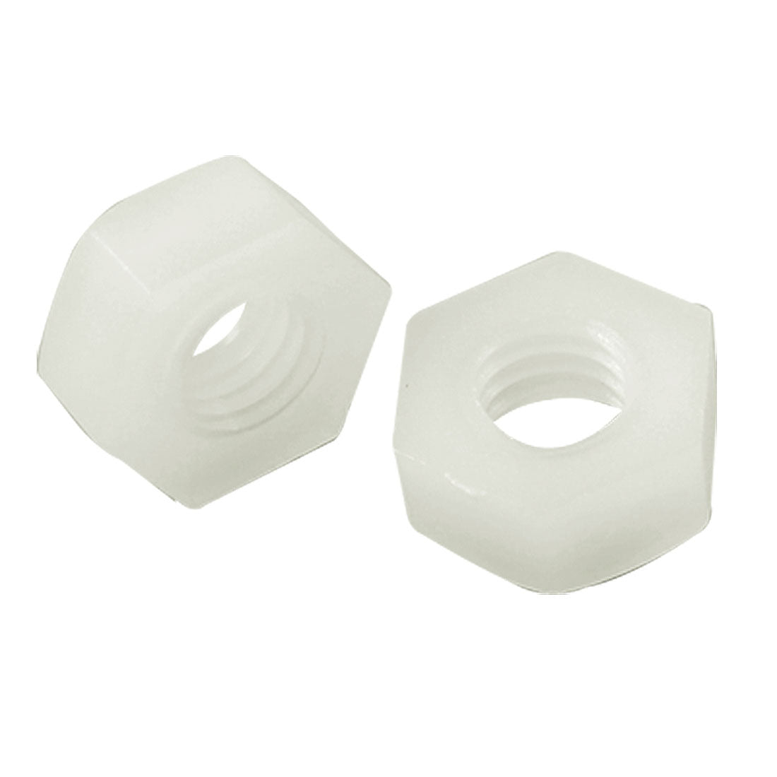 uxcell Uxcell 10 Pcs White Plastic 5mm Inner Dia Hexagonal Hex Fasteners Screw Nuts