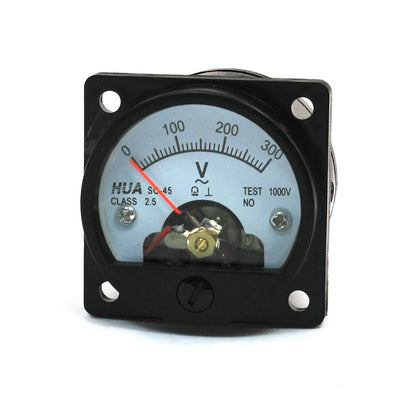 Harfington Uxcell AC 0-300V Round Analog Dial Panel Meter Voltmeter Gauge Black