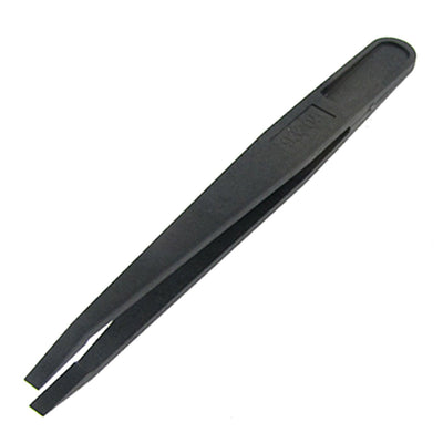 Harfington Uxcell Electronics Plastic Flat Tip Anti-static Black Tweezers Tool 93305