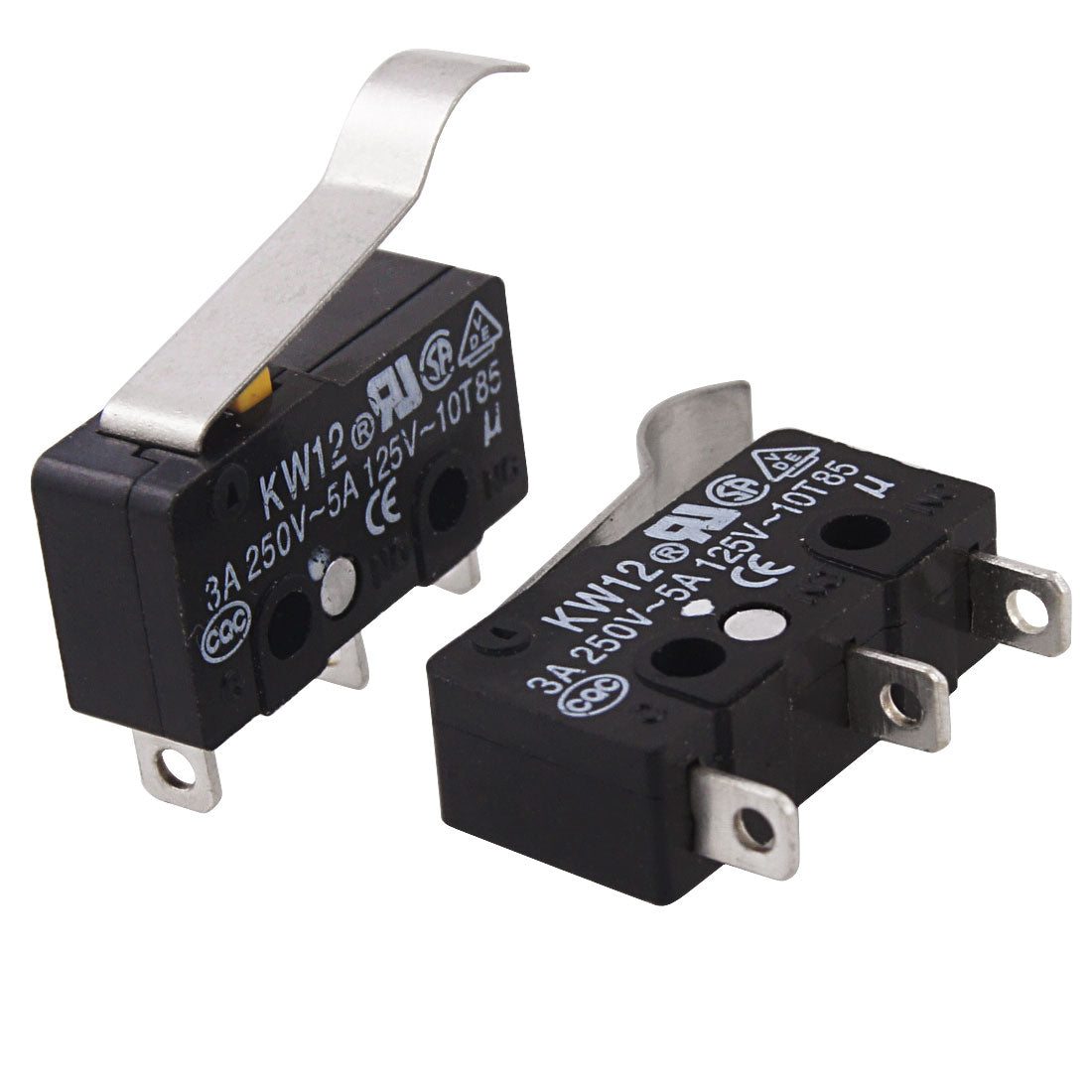 uxcell Uxcell 2 Pcs R Type Lever Actuator Miniature Micro Switches Black