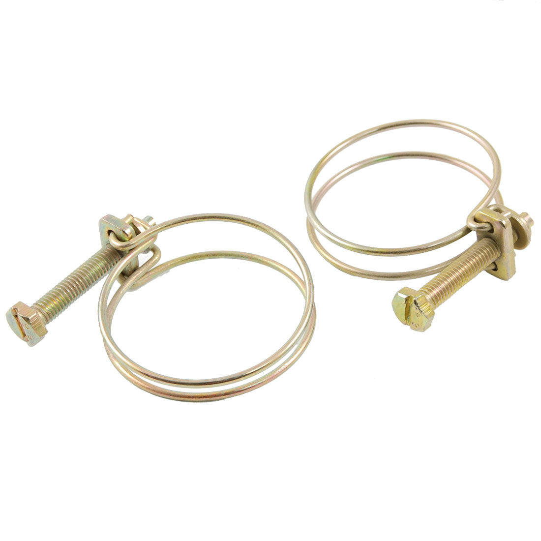 uxcell Uxcell 44-47mm Adjustable Range Steel Wire Water Oil Tube Hose Clamps 2 Pcs