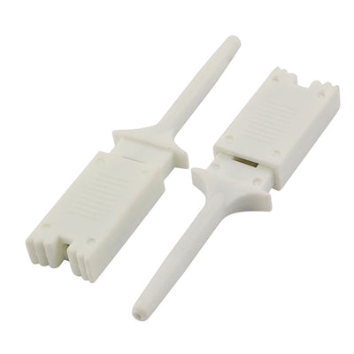 Harfington Uxcell 10 x Plastic Multimeter Test Hook Clip Grabber White 1.9" for PCB Surface Mounted Devices IC
