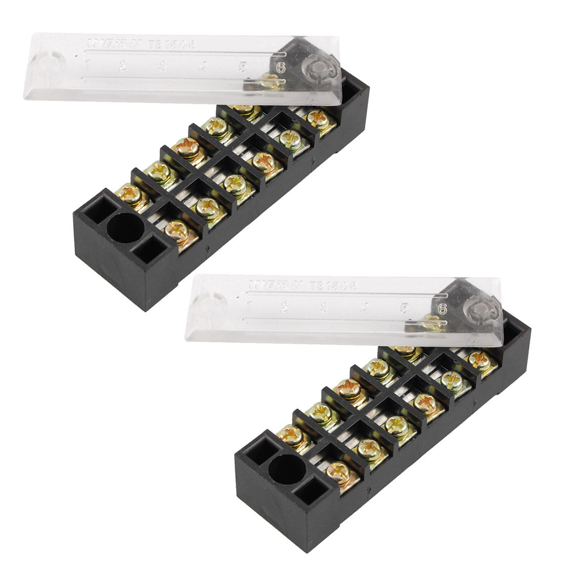 uxcell Uxcell 600V 15A 6 Position Wiring Terminal Blocks Barrier 2 Pcs