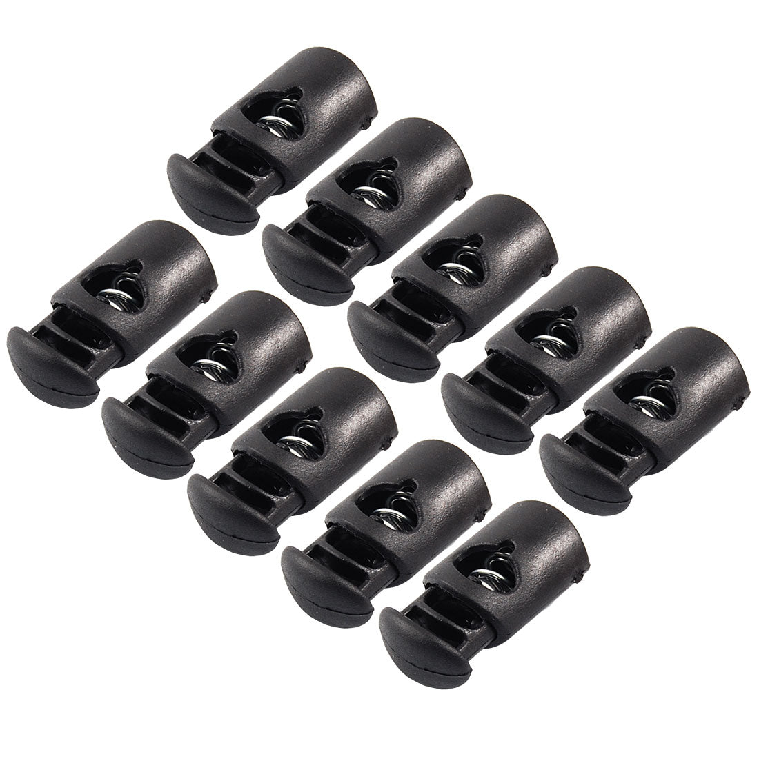 uxcell Uxcell 10 Pcs Plastic Spring Stop Toggle Cord Locks End Black