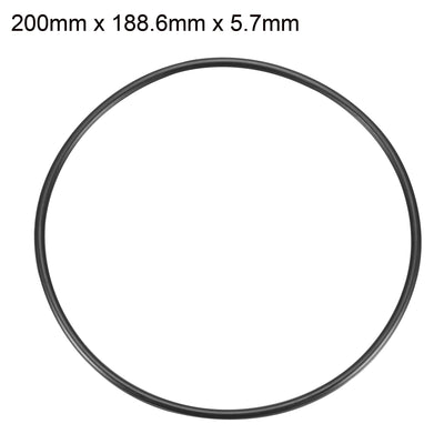 Harfington Uxcell 200mm x 5.7mm Nitrile Rubber O Ring NBR Oil Seal Grommets