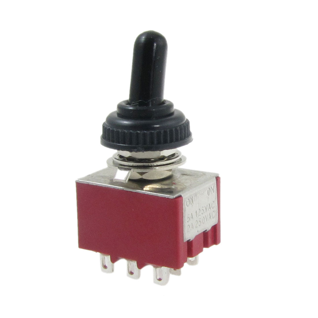 uxcell Uxcell AC 250V 2A 125V 5A ON/ON 2 Position 3PDT 9 Pins Toggle Switch with Waterproof Boot