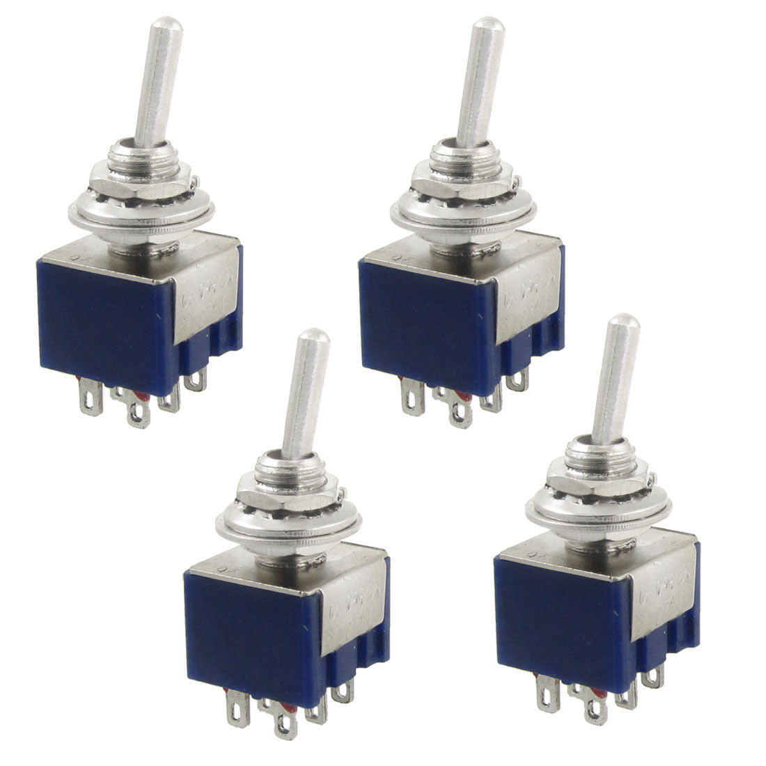 uxcell Uxcell 4 Pcs AC 125V 6A Amps ON/Center OFF/ON 3 Position DPDT 6 Pins Toggle Switch
