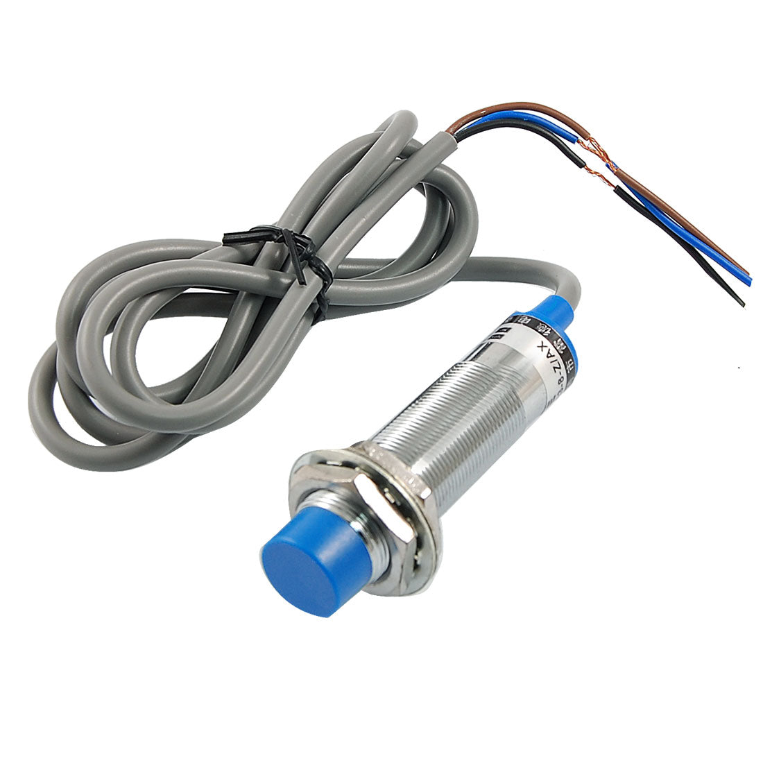 uxcell Uxcell LJ18A3-8-Z/AX 3 Wires DC 6-36V 300mA NPN NC 8mm Tubular Inductive Proximity Sensor Switch with Grey Wire