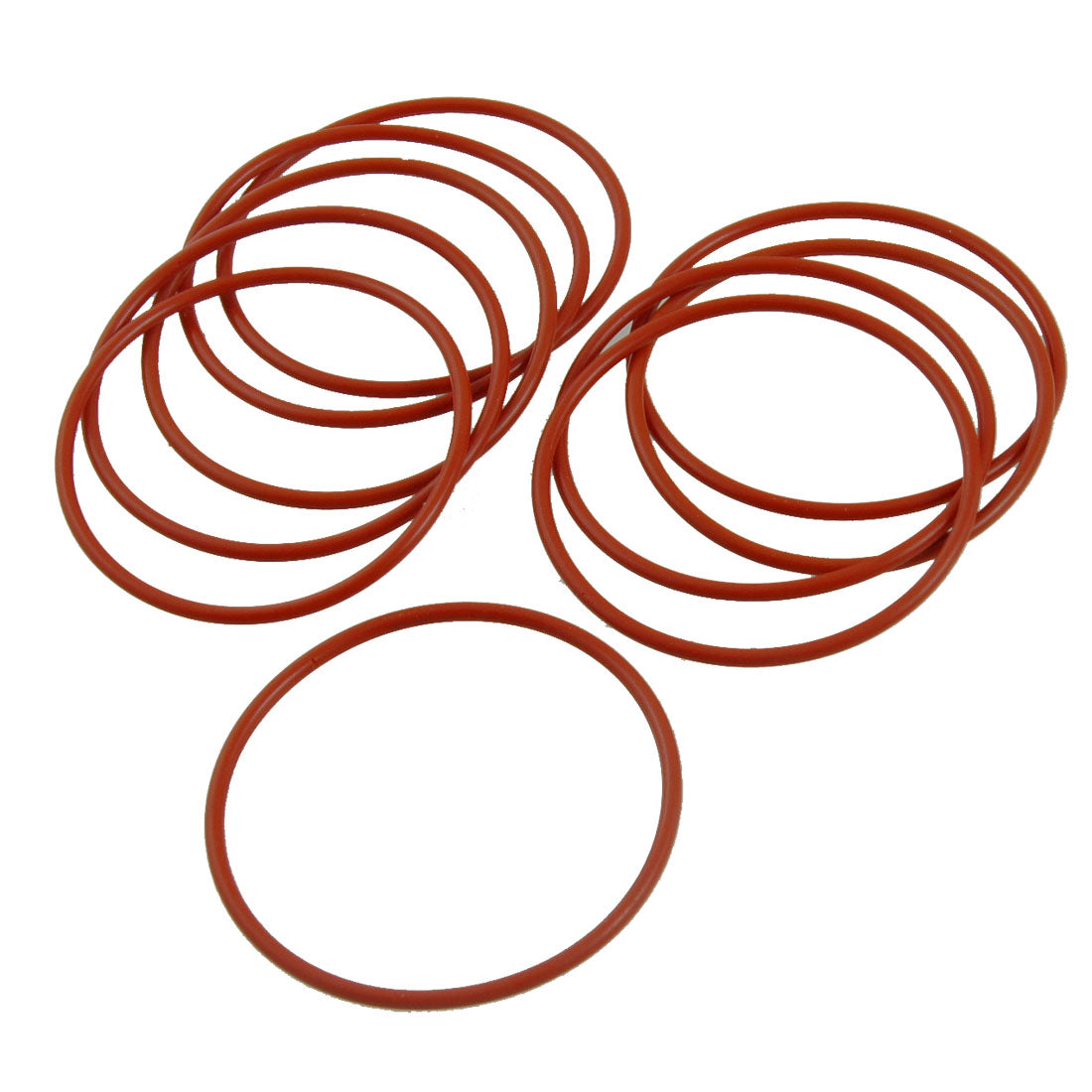 uxcell Uxcell 10 Pcs 50mm OD 2mm Thickness Red Silicone O Ring Oil Seals
