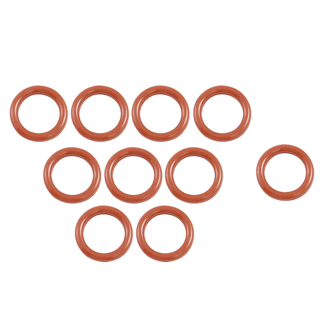 Harfington 10 Pcs 16mm OD 2.5mm Thickness Dark Red Silicone O Ring Oil Seal Gasket