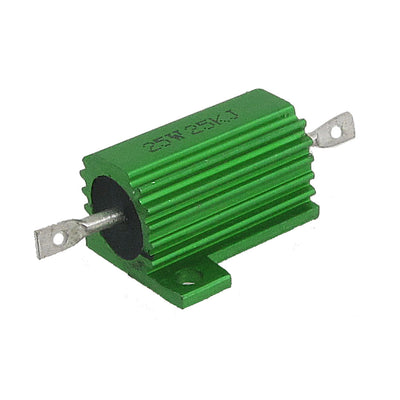 Harfington Uxcell Chassis Mounted Green Aluminum Clad Wirewound Resistors 25W 25K Ohm 5%