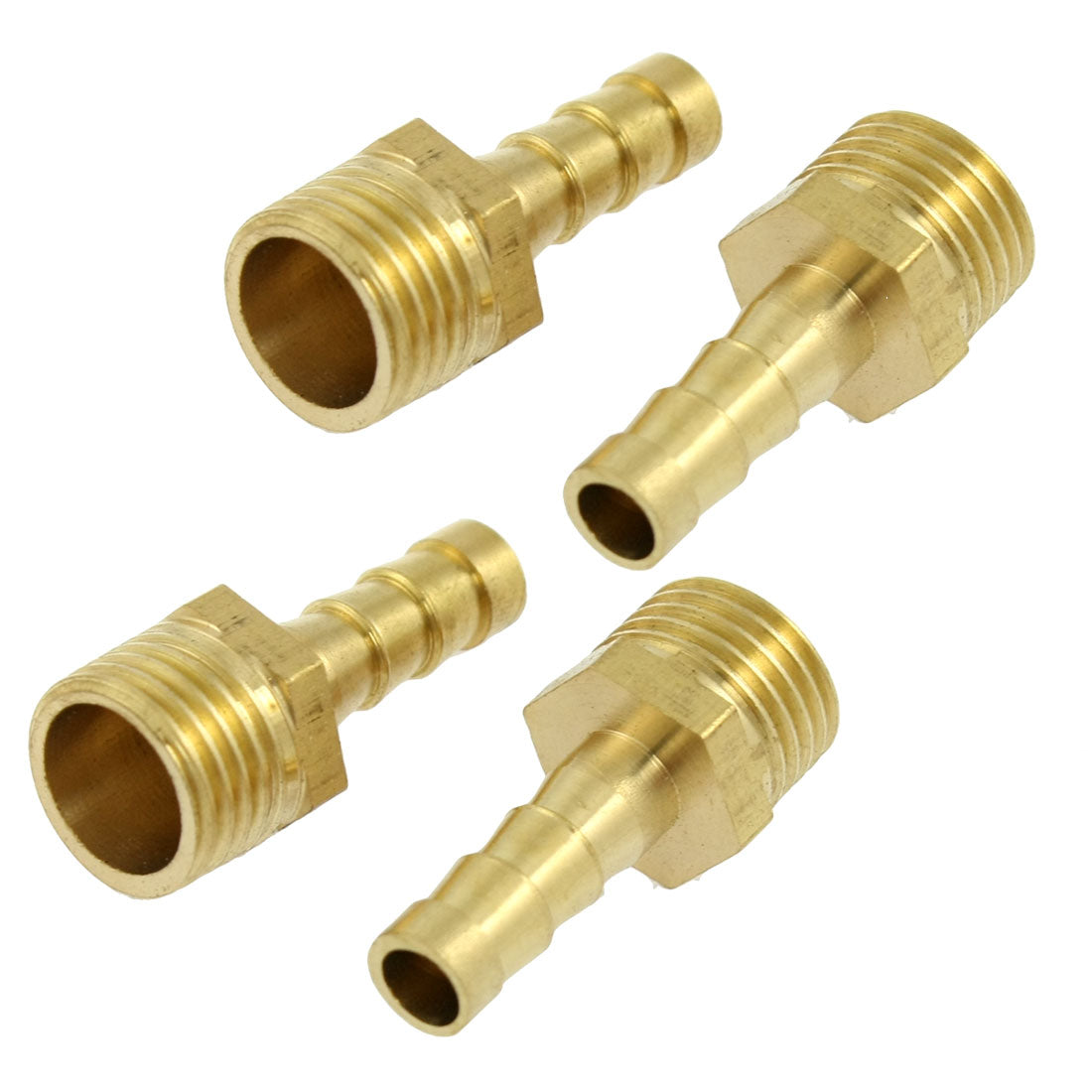 uxcell Uxcell 5 Pcs Brass 1/4" PT Thread 1/4" Air Gas Hose Barb Fitting Coupler Adapter Fit 6.5mm Inner Dia Tube