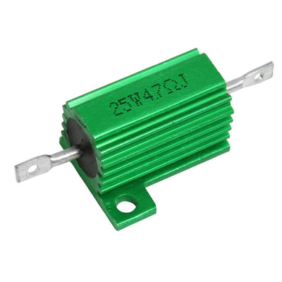 Harfington Uxcell 25W 4.7 Ohm 5% Wirewound Aluminum Housed Power Resistor Green