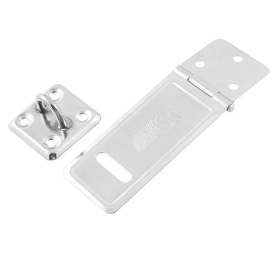 Harfington Uxcell Sheds Doors Security 3" Long Stainless Steel Hasp and Staple Silver Tone
