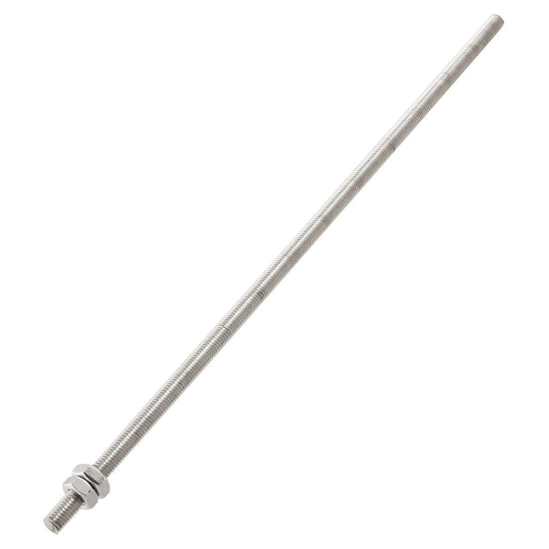 uxcell Uxcell 320mm x M8 Stainless Steel Threaded Bar Stock Rod Silver Tone