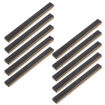 Harfington Uxcell 10 Pcs 2x40 Pin 2.54mm Pitch Double Rows PCB Pin Socket Headers