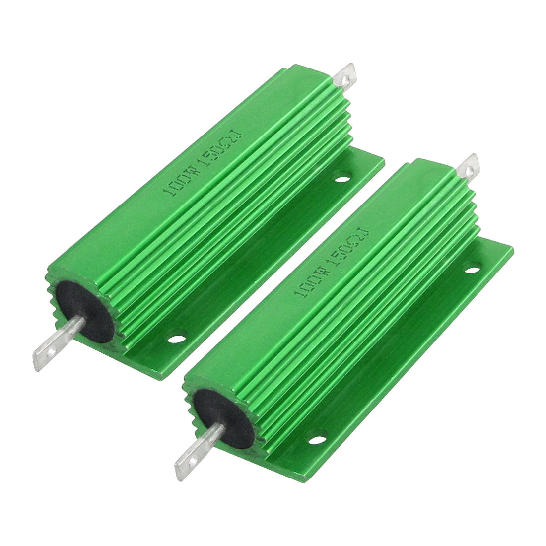 uxcell Uxcell 2 Pcs Green Aluminum Housed 100W Power Rating 5% 150 Ohm Resistors Resistance