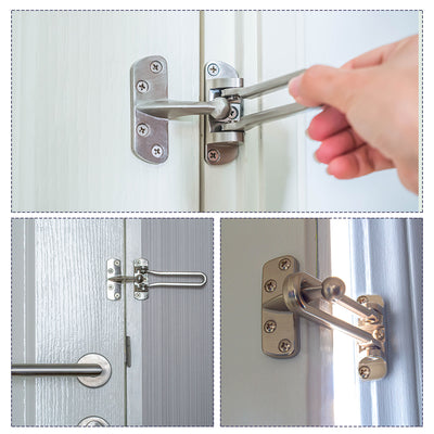 Harfington Uxcell Home Hardware Silver Tone Metal Security Buckle Door Guard Lock