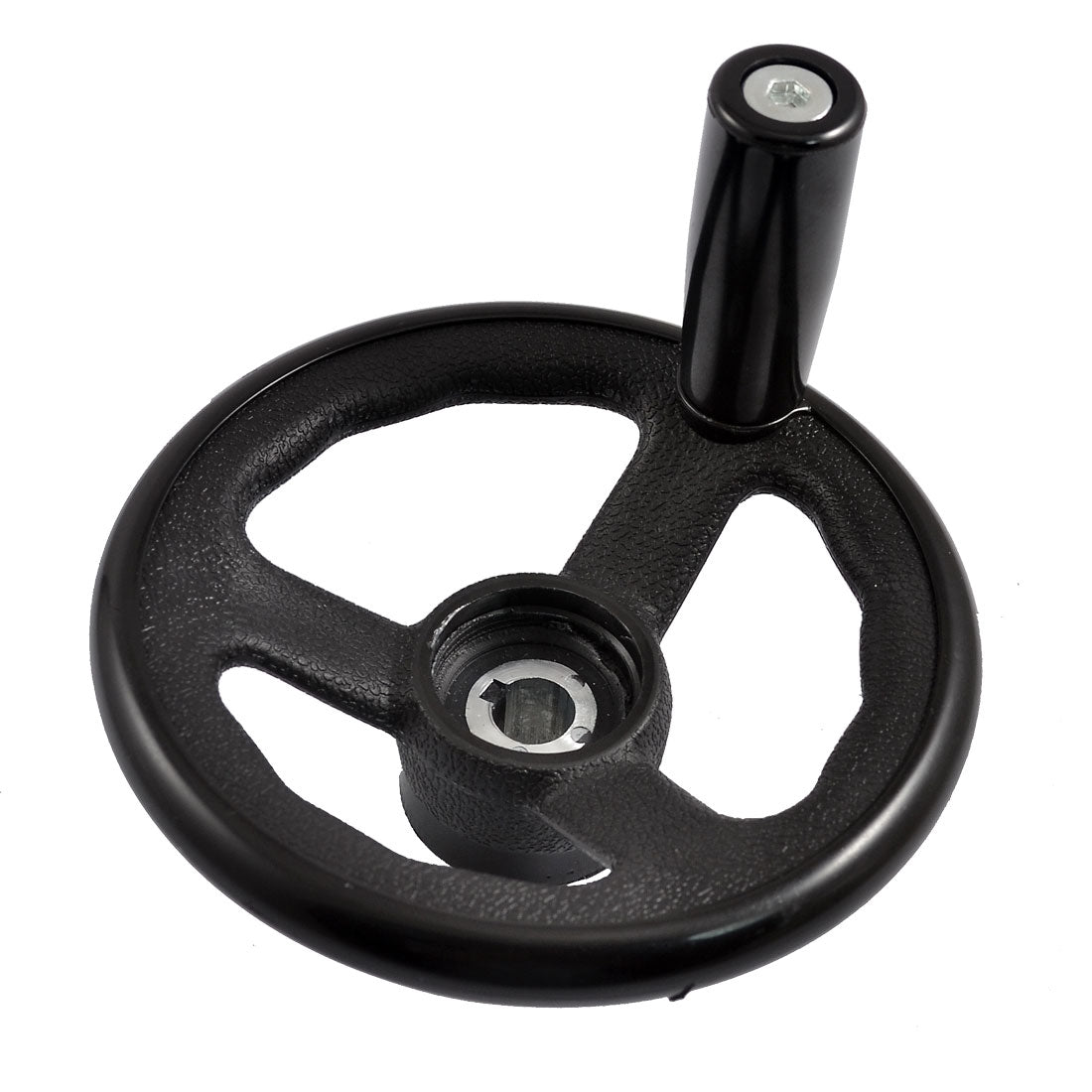 uxcell Uxcell 4.9" Diameter Milling Machine Hand Wheel Revolving Handle Black