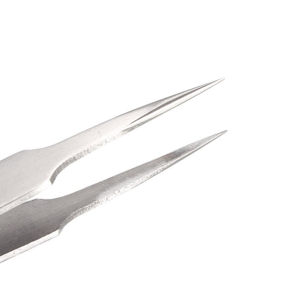 Harfington Uxcell Micro Pointy Tip Polished Stainless Steel Straight Tweezers 11cm
