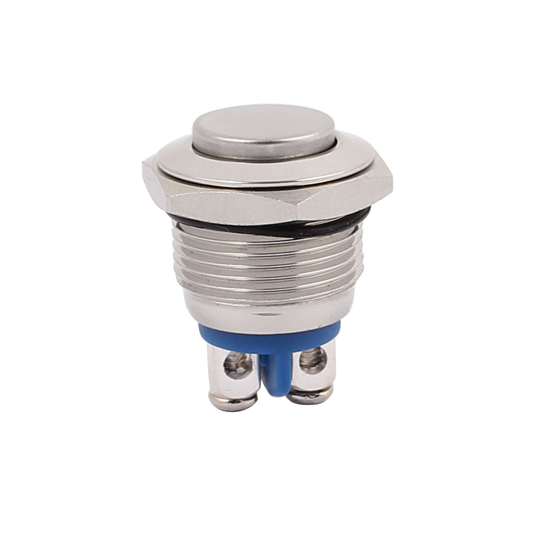 uxcell Uxcell AC 250V 5A OFF-(ON) NO 16mm Momentary Metal Screw Push Button Switch