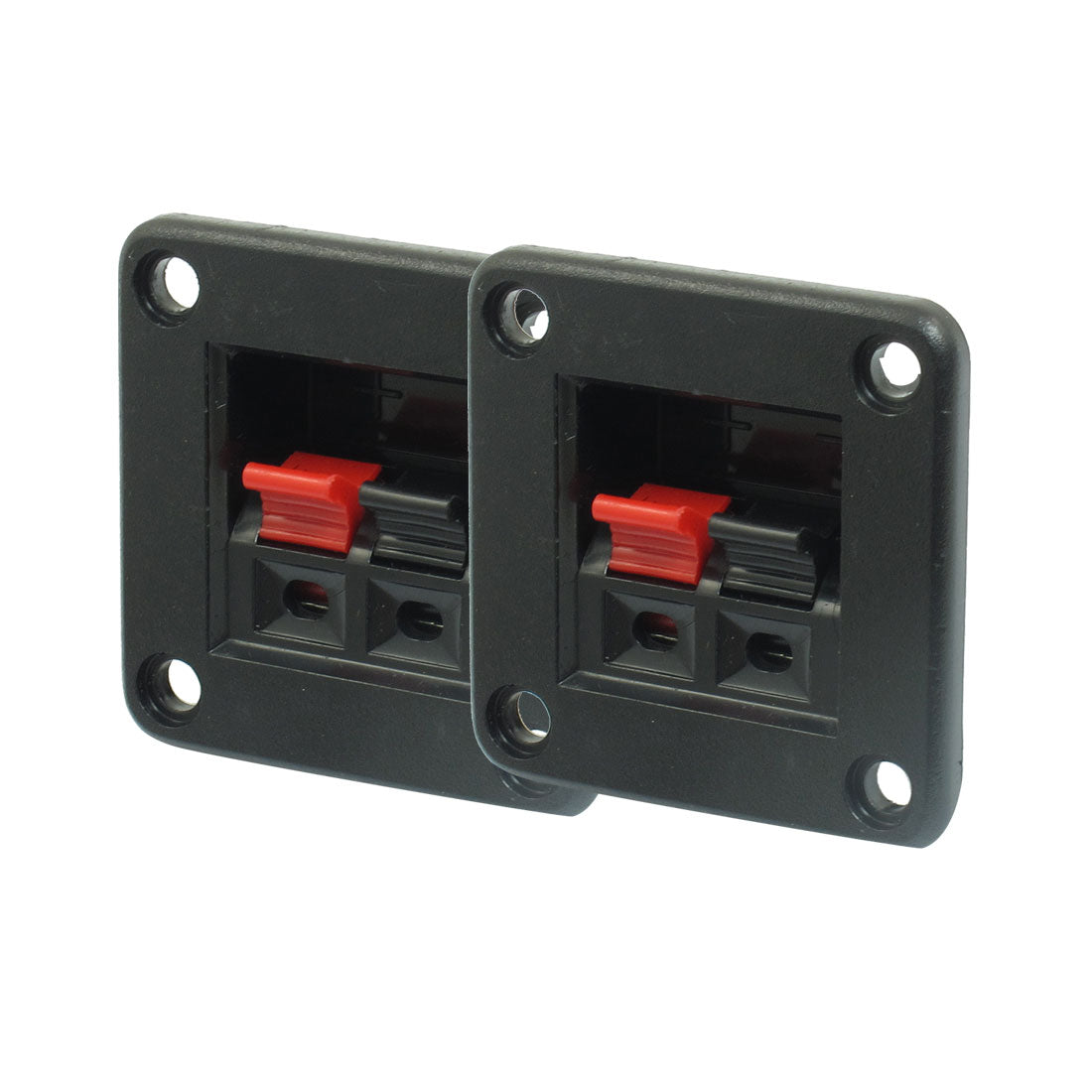 uxcell Uxcell Audio Cable Wire Push in Jack Socket 2 Position Speaker Terminal Block 2 Pcs