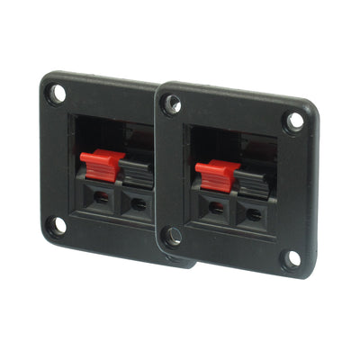 Harfington Uxcell Audio Cable Wire Push in Jack Socket 2 Position Speaker Terminal Block 2 Pcs