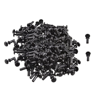 Harfington Uxcell 200 Pcs Black Nylon 3.0mm Bottom Dia Push Clips Rivets Fasteners R3090