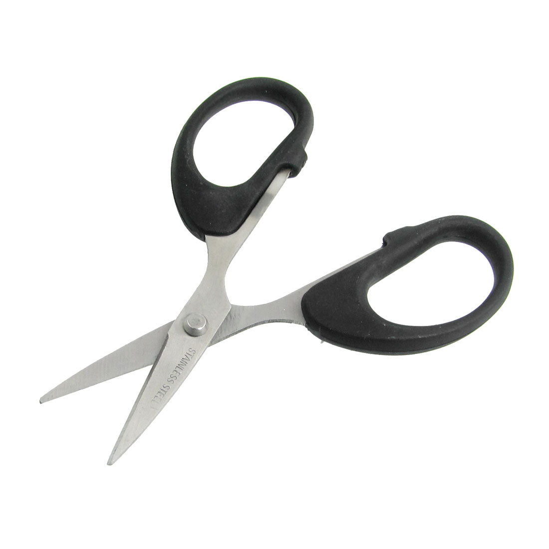 uxcell Uxcell Home Stainless Steel Blade Black Plastic Handle Sewing Paper Straight Scissors