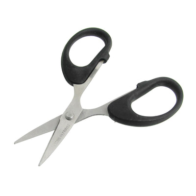 Harfington Uxcell Home Stainless Steel Blade Black Plastic Handle Sewing Paper Straight Scissors