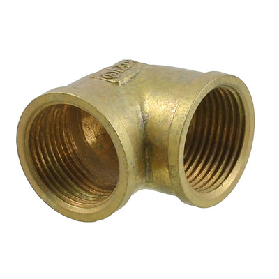 Harfington Uxcell Brass 3/4" x 3/4" F/F 90 Degree Equal Female Elbow Water Pipe Coupler Connector