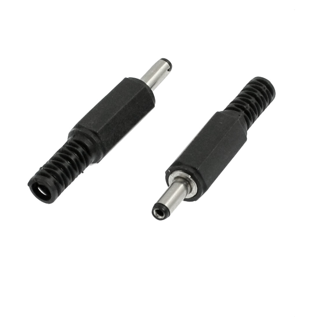 uxcell Uxcell 2 Pcs Black Silver Tone 1.35mm x 3.5mm DC Power Male Connector Jack Adapter