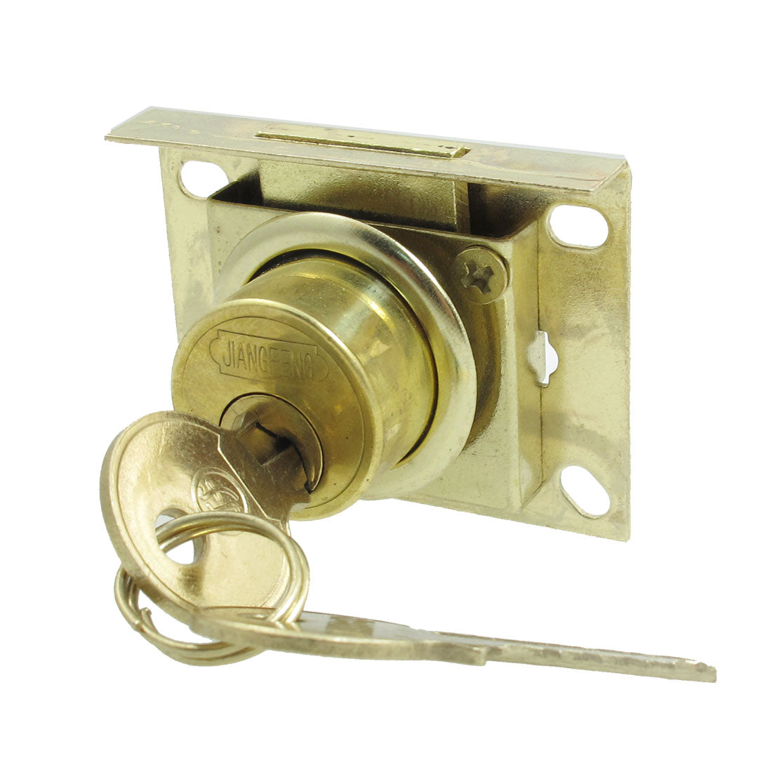 uxcell Uxcell Cabinet Security Gold Tone Metal 0.8" Cylinder Drawer Lock w 2 Keys