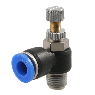 Harfington Uxcell Pneumatic 6mm to 1/8" PT Male Thread Touch Tube Speed Control Valve