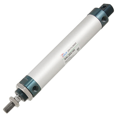 Harfington Uxcell MAL25x100 25mm Bore 100mm Stroke Stainless Steel Air Cylinder