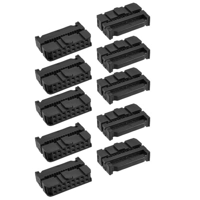 Harfington Uxcell 10 x 2.54mm Pitch Female 16 Pins Flat Cable IDC Socket Connector Black